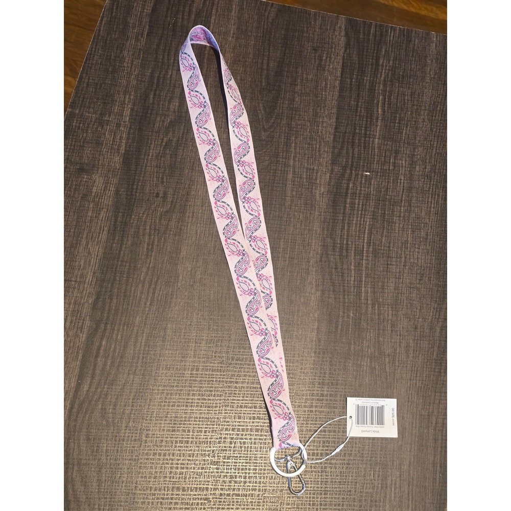 Vera Bradley Wide Lanyard Felicity Paisley Pink ID Badge Holder 26960-R94 NWT